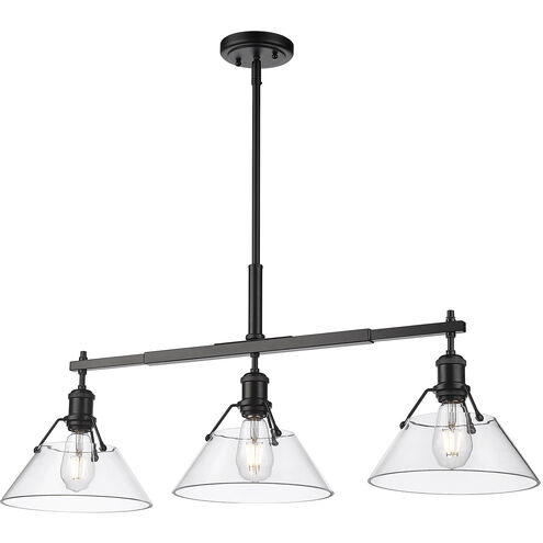 Orwell 3 Light 36 inch Matte Black Linear Pendant Ceiling Light